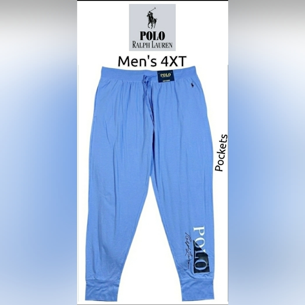 Polo Ralph Lauren 4XT Baby Blue Cotton Atleasure Relax Soft Stretch Jogger New